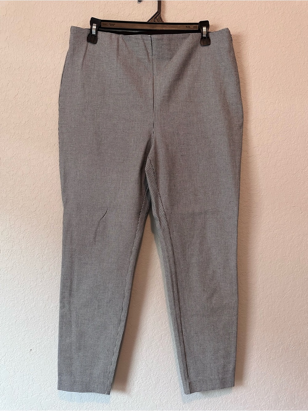 LOFT Straight Leg Dress Pants in Black and White Micro-Check